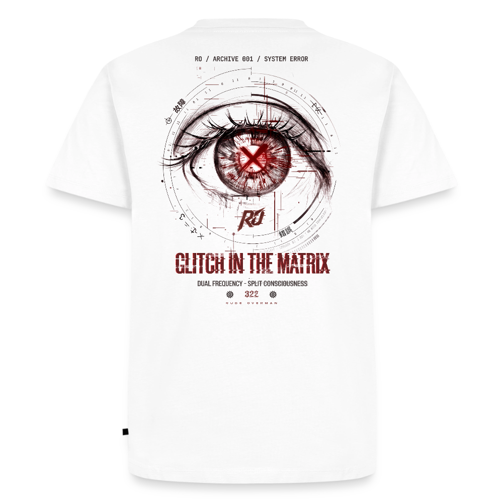 ARCHIVE 001: GLITCH IN THE MATRIX T-SHIRT - white