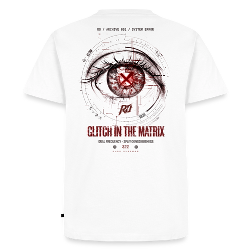 ARCHIVE 001: GLITCH IN THE MATRIX T-SHIRT - white
