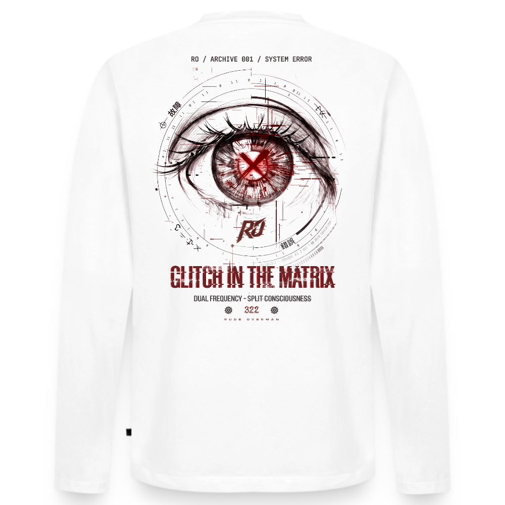 ARCHIVE 001: GLITCH IN THE MATRIX Longsleeve - white