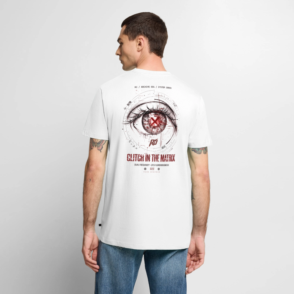 ARCHIVE 001: GLITCH IN THE MATRIX T-SHIRT - white